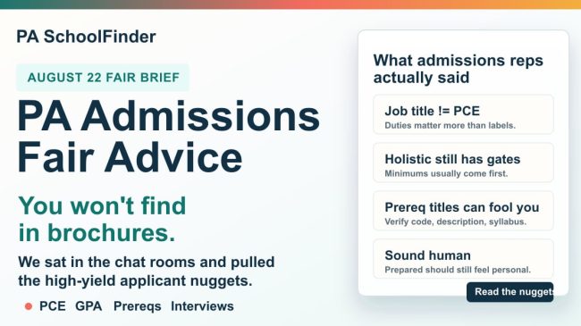 11 High-Yield Lessons from the August 22 PAEA Admissions Fair