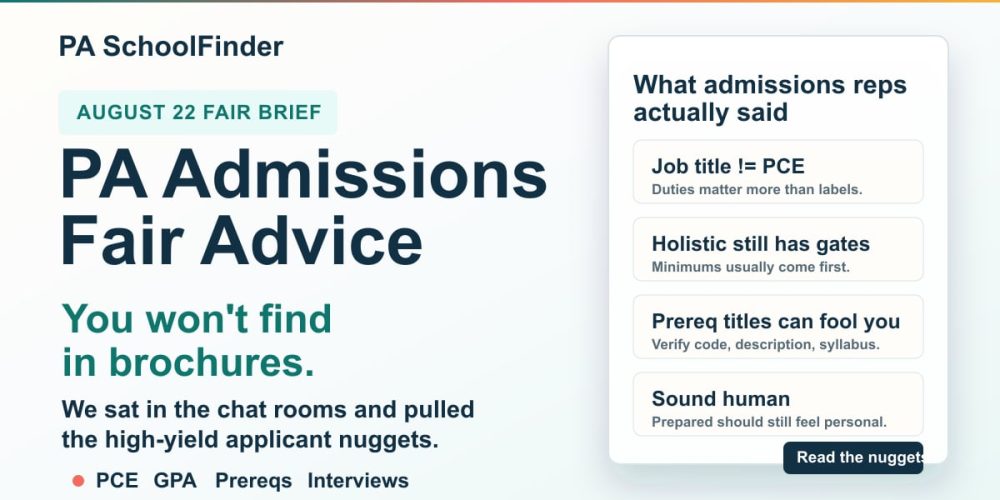 11 High-Yield Lessons from the August 22 PAEA Admissions Fair