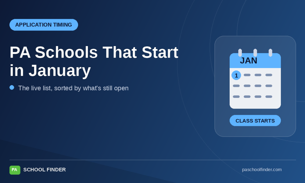 PA schools that start in January - live list of physician assistant programs with January class start dates and application deadlines
