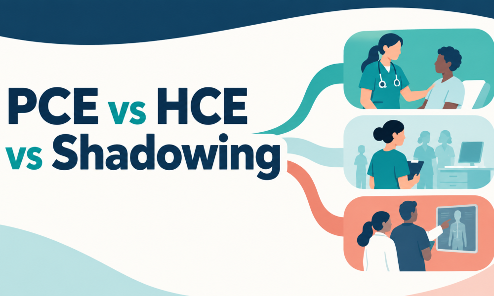 PCE vs HCE vs Shadowing for PA school applicants