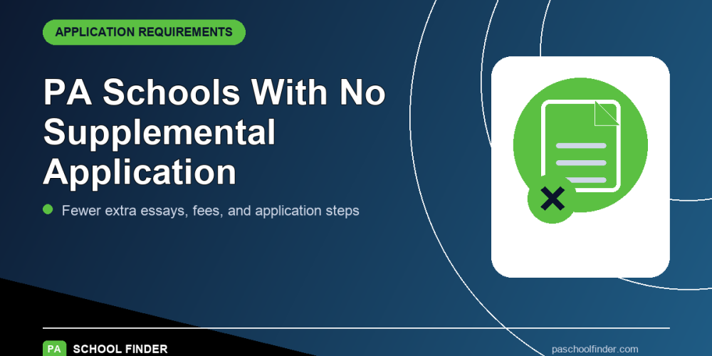 PA Schools With No Supplemental Application (Always-Current List)